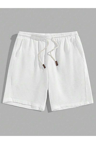 SEDA IŞIKLAR Unisex γυναικείο/ανδρικό μονόχρωμο κοντό χτενισμένο βαμβακερό σορτς