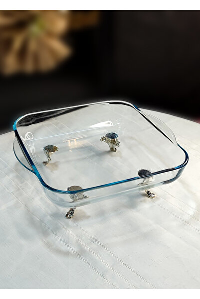 SEÇKİNEV Diamond 2 Parça Gümüş Ayaklı Sunum Set