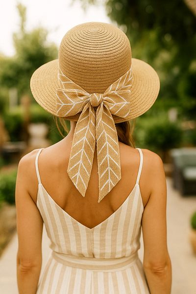 LAGRANZE Women's Bow Straw Hat
