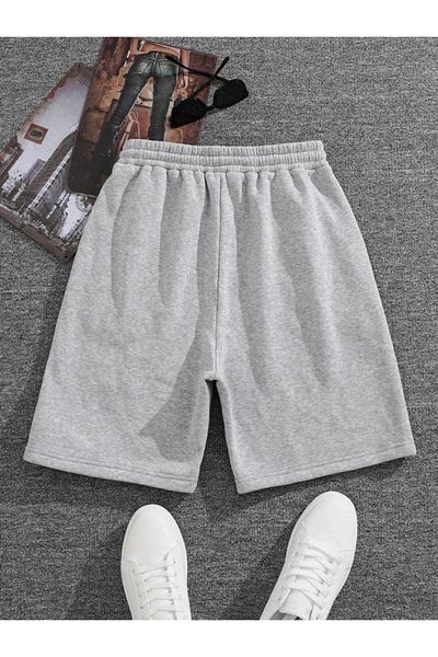 SEDA IŞIKLAR Unisex γυναικείο/ανδρικό μονόχρωμο κοντό χτενισμένο βαμβακερό σορτς