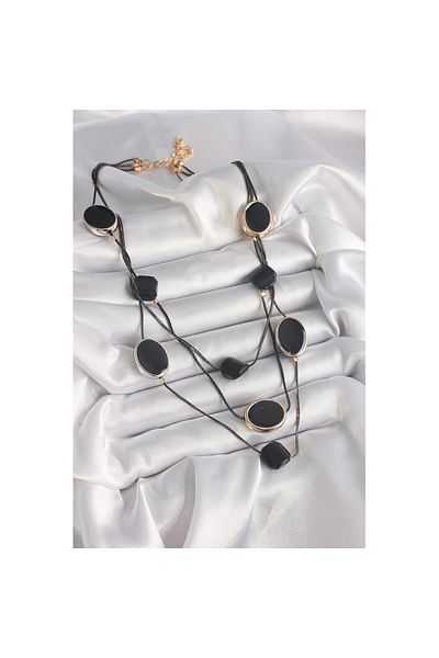 Skygo Brass Black Color Chain Crystal Stone Women's Necklace - Tj-Bko9619