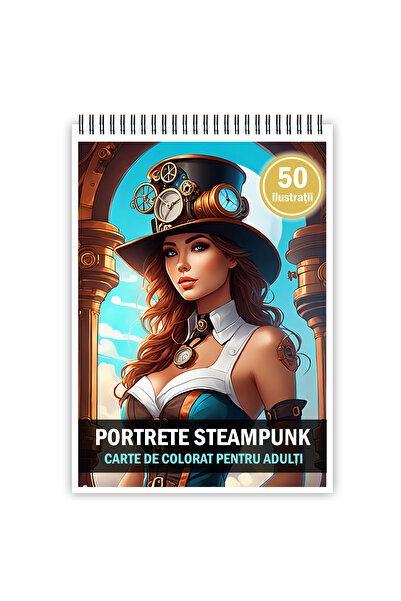 Legendary Gifts Carte de colorat pentru adulti, 50 de ilustratii, Steampunk