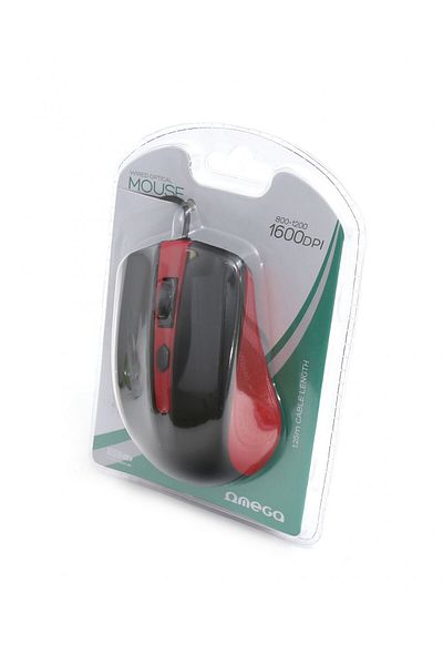 Omega Mouse Omega Value OM05R, 1000 DPI, Black/Red