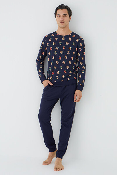 Trendyol Collection Többszínű, normál szabású kötött pizsama szett TMNAW25PT00072