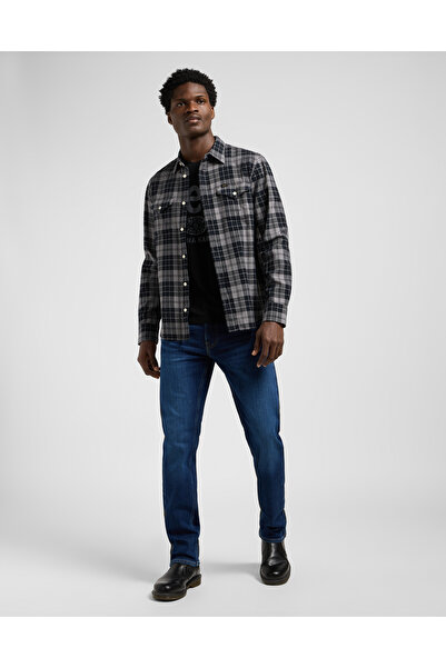 Lee REGULAR SZABÁLYÚ FELSZERELÉSŰ FEKETE FESTŐSZÍNŰ SZÜRKE ING