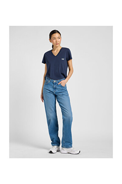 Lee Tričko s výstřihem do V, odstín modře azurové (Mood Indigo)