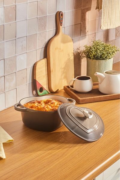 Karaca Love Iron Cast Enameled Pot Gray 1.9 Lt