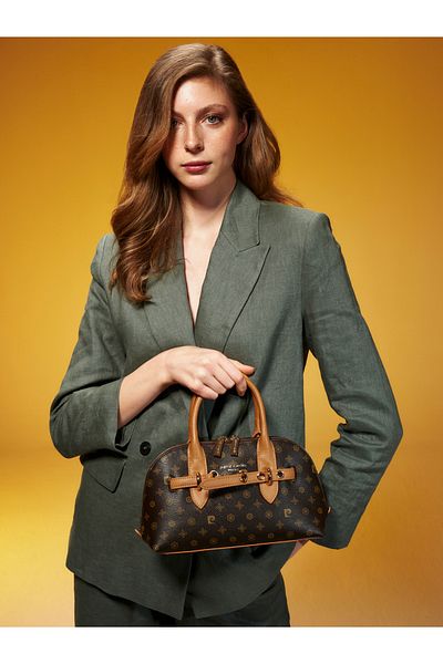 Pierre Cardin Geantă de umăr încrucișată pentru femei Coffee Monogram 05po25y10339