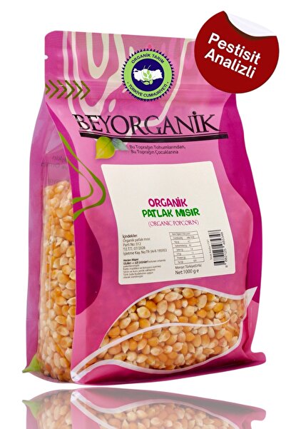 BEYORGANİK ORGANİK Patlak Mısır 1kg (PESTİSİT ve AFLATOKSİN ANALİZLİ)