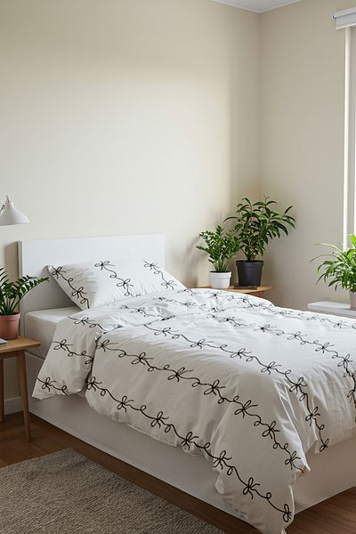 Trendyol Collection Poszewka na kołdrę pojedyncza, biało-czarna TPHSS25TKN00008
