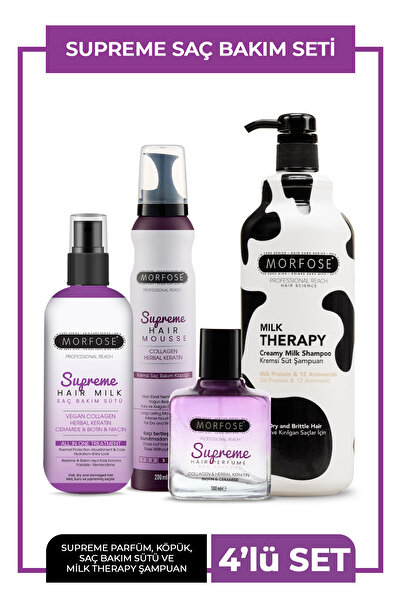 Morfose Milk Therapy Şampuan ve Supreme 4'lü Saç Bakım Seti