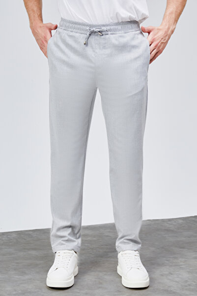 HLT JEANS Чоловічі сірі штани Relaxed Fit з кишенями з боків, еластичним поясом, шнурком і подвійними штанинами BOLT-1998