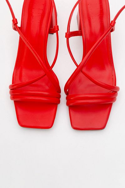 LuviShoes Daisy Red Skin Women's Heeled Shoes