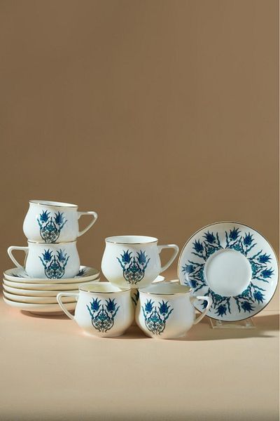 Karaca İznik New Form Σετ Φλιτζάνι Καφέ 6 Ατόμων 100 ml Classic