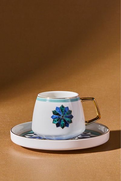 Karaca Std Roman Set of 2 Coffee Cups - 90 ml Classic