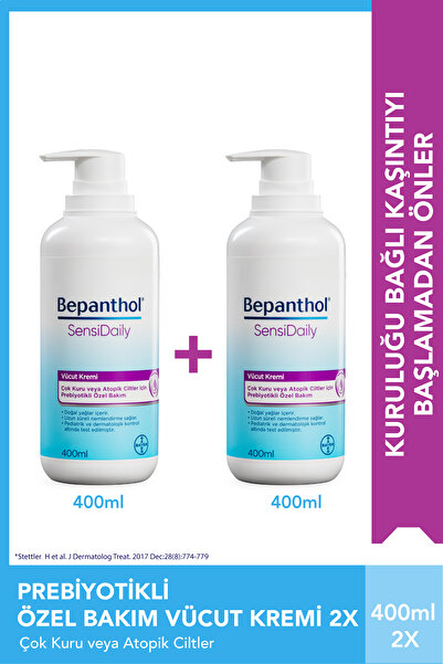 Bepanthol Sensidaily Günlük Yoğun Nemlendirici Vücut Bakım Kremi 400 ml 2'li Avantajlı Paket