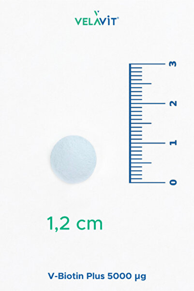 Velavit V-Biotin Plus 5000mcg Takviye Edici Gıda 60 Tablet