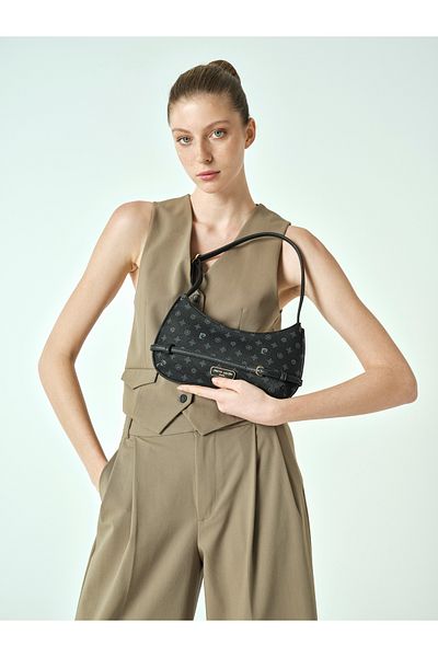 Pierre Cardin Geantă de umăr pentru femei Black Monogram 05PO25Y2044