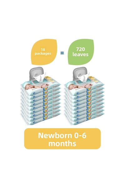 Uni Baby مناديل مبللة لحديثي الولادة 18 عبوة 720 منديل