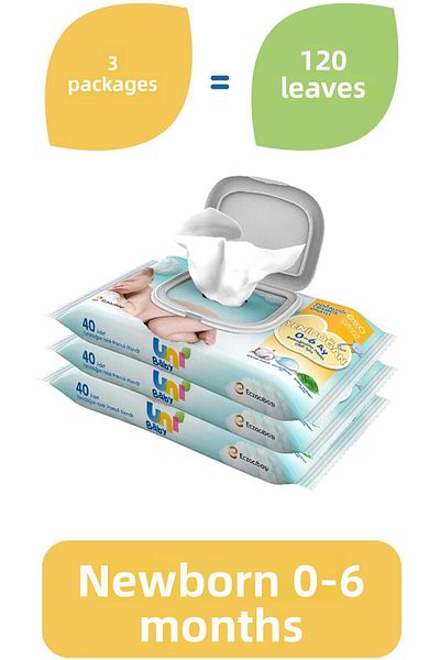 Uni Baby 3X40 Covered Newborn Wet Wipes
