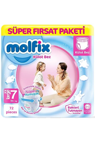 Molfix Size 7 Diaper Panties Baby - Super Deal Pack 36X2 72 Pieces