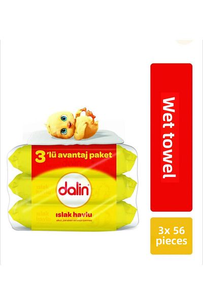 Dalin Kalsik Wet Towel 3 Pack (3 X 56 Pieces)