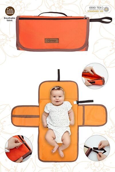 mordesign سجادة تغيير حفاضات الأطفال المحمولة، وسادة تغيير الحفاضات مع جيوب، ...