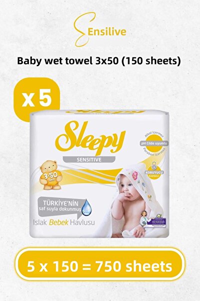 Sleepy مناديل مبللة للأطفال الحساسة 3x50