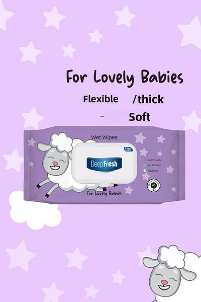 Deep Fresh Wet Wipes Lovely Babies Lamb 120 Sheets