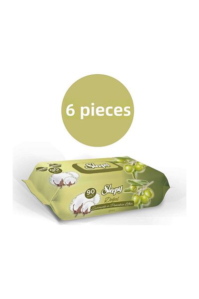Sleepy Olive Oil Wet Towel 90's 6 Pieces