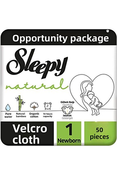 Sleepy مقاس طبيعي 1 حفاضات أطفال حديثي الولادة 50 قطعة