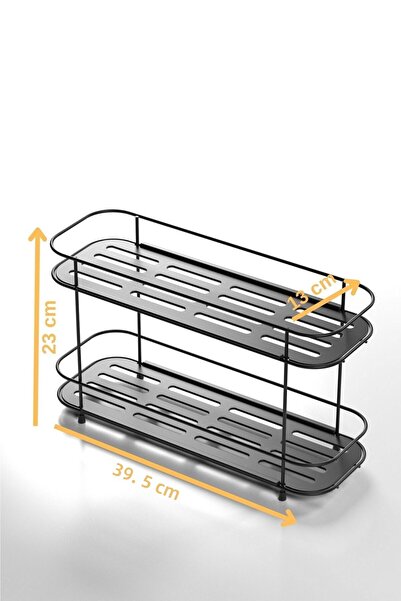 Tekno-tel Teknotel 2-Tier Bathroom and Kitchen Organizer - Cosmetic Accessory Stand Black Eg223