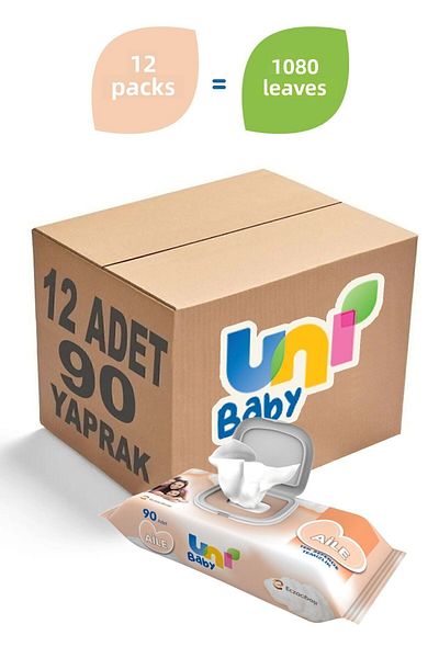 Uni Baby Family Wet Wipes 12 Pack 1080 Sheets