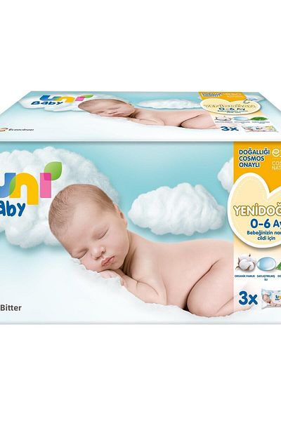 Uni Baby Newborn Wet Wipes 3X40 Wet Wipes