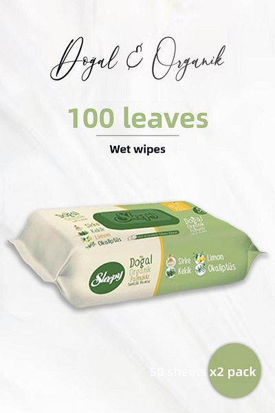 Sleepy Natural & Organic Wet Wipes 50 Pieces X 2 (100 Sheets)