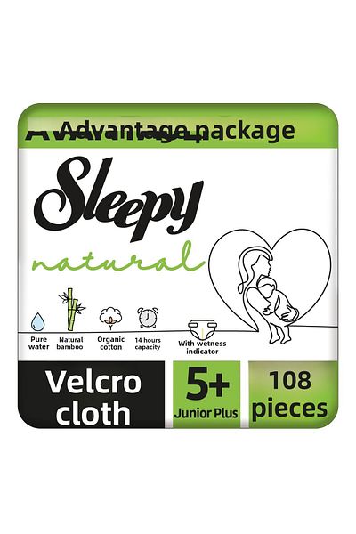 Sleepy Natural Advantage Package Baby Diapers 5+ Size Junior Plus 108 Pieces