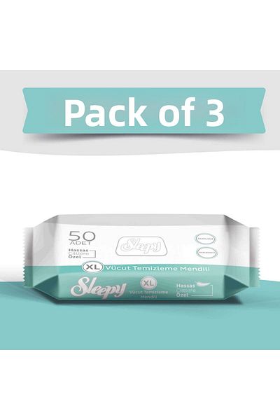 Sleepy 3-Piece Body Cleansing 50 Pieces 150 Sheets