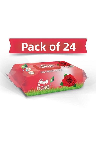 Sleepy Rose Scented Wet Towels 24x90 24 Packs 2160 Sheets