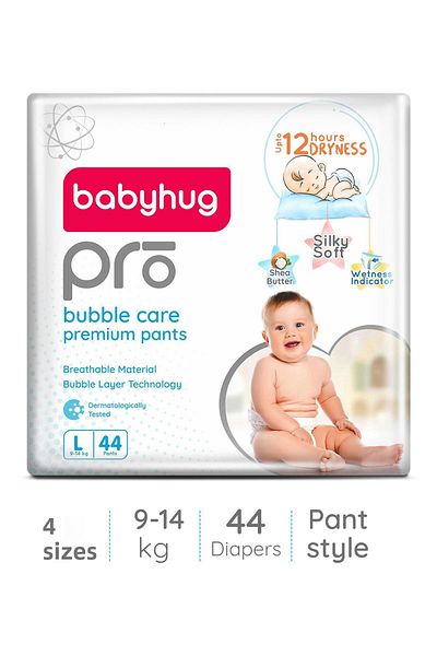 Babyhug Pro Bubble Care Premium Pant Style Diapers Size 4 - 44 Pieces