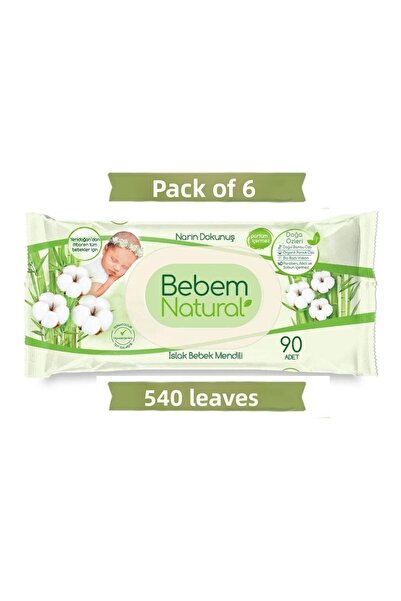 Bebem Natural مناديل مبللة للأطفال حساسة الملمس 540 ورقة