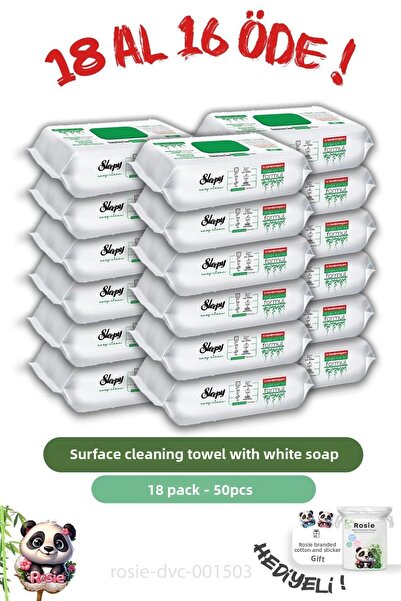 Sleepy 50 قطعة وROSIE - اشتري 18 وادفع 16 منشفة تنظيف أسطح سهلة التنظيف