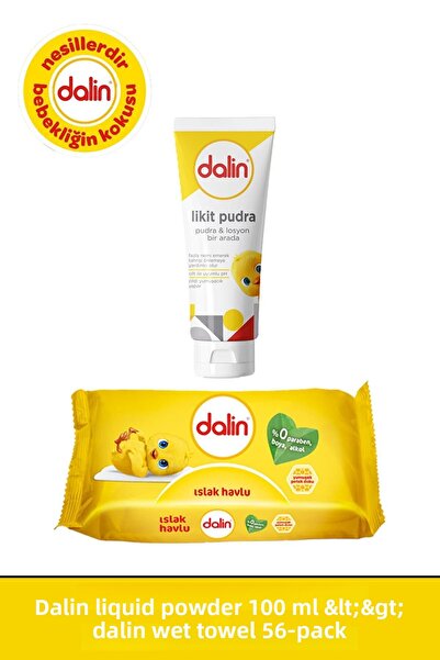 Dalin Wet Towel 56 Sheets + Dalin Liquid Powder 100 ml