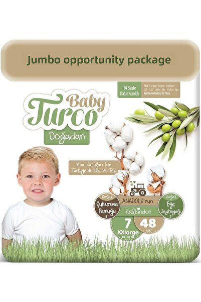 Baby Turco Baby Diaper Doğadan Size:7 (20-30kg) Xxlarge 48 Pieces Jumbo Fırsa...