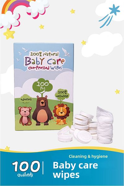 babywaybe 100 Compressed Tablet Wipes for Baby