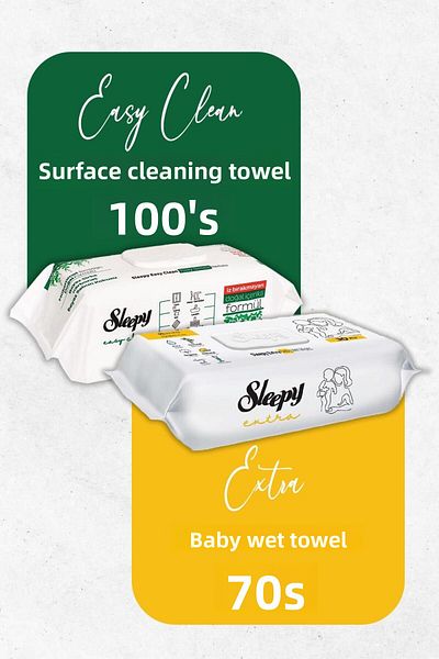 Sleepy 70's and 100's Extra Wet Baby Wipes and Cleaning Towels