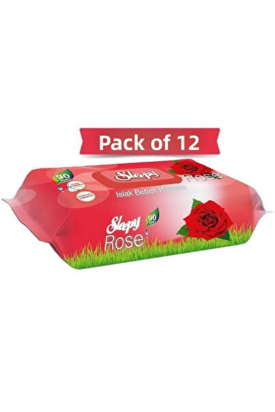 Sleepy منشفة مبللة برائحة الورد 90 ورقة × 12 قطعة