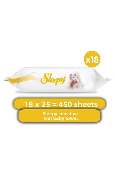 Sleepy Wet Sensitive Baby Towel - 18X25 (450 Sheets)