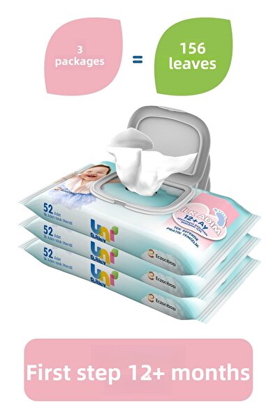 Uni Baby First Step 3 Pack Wet Wipes (12 Months)