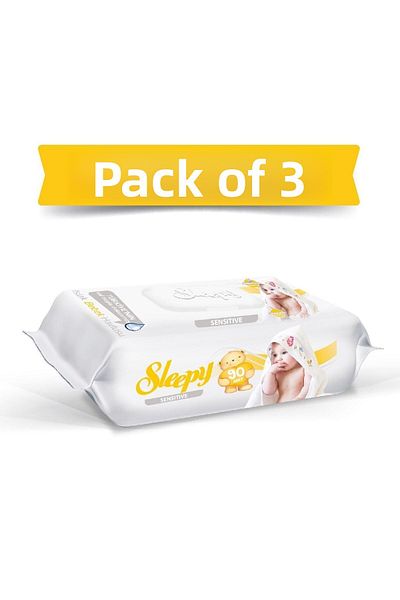 Sleepy 3-Piece Sensitive Wet Towels 3 Pieces of 90