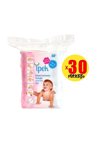 İpek قطن تنظيف الأطفال من أكسي، 60 قطعة، 30 قطعة